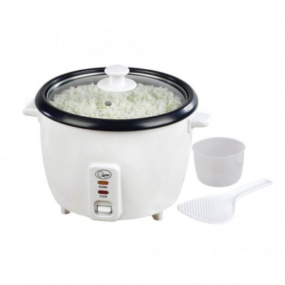 QUEST 1.8 Litre Rice Cooker White with Non Stick Bowl Measuring Cup and Auto Keep Warm Function
