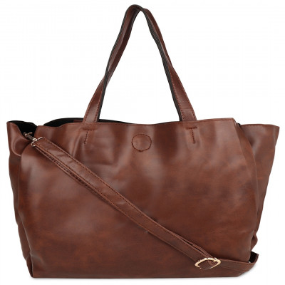 yelloe Tan Solid Shoulder Bag