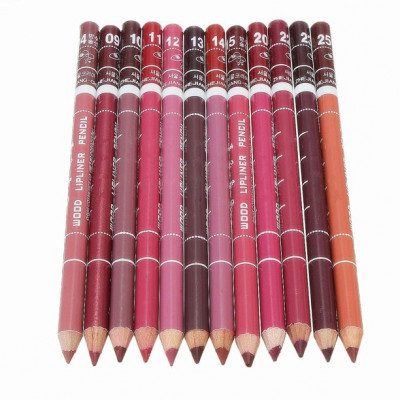 12Pcs Women s Professional Makeup Lipliner Waterproof Lip Liner Pencil Set