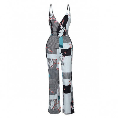 Multitrust Boho Women Strappy Floral Jumpsuit