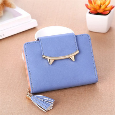 Cute Cat Ears Luxurious Leather Vintage Tassel Short Wallets for Women