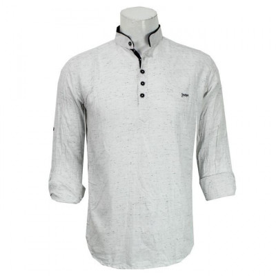 Men's Off White Dotted Kurta Shirt
