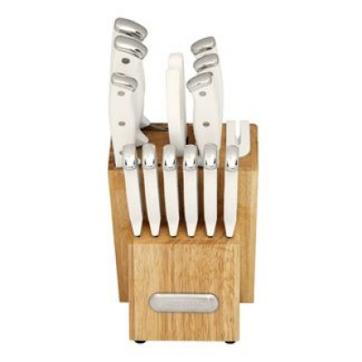 Farberware 14pc Triple Rivet Knife Block Set White