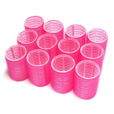 12 PACK Plastic Hair Rollers Curlers Pro Self Grip